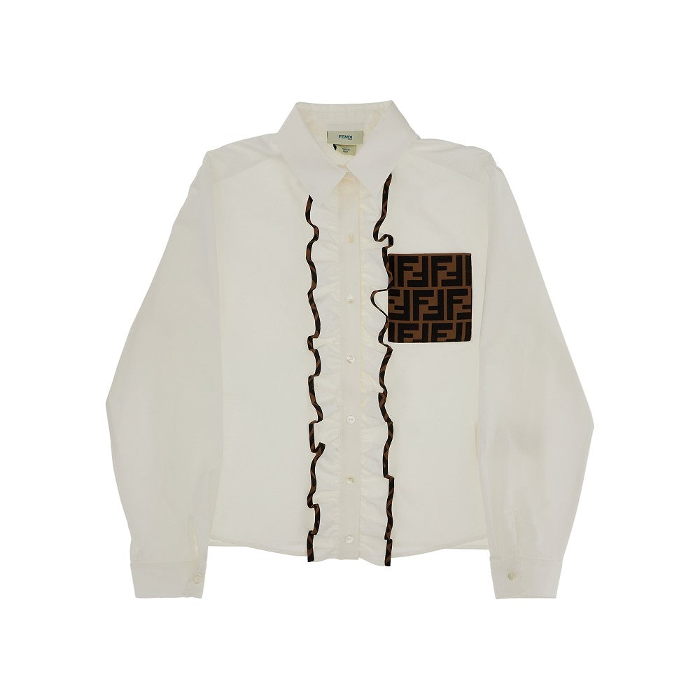 Camicia in popeline con ruche