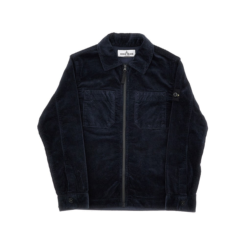 Corduroy overshirt with logo badge