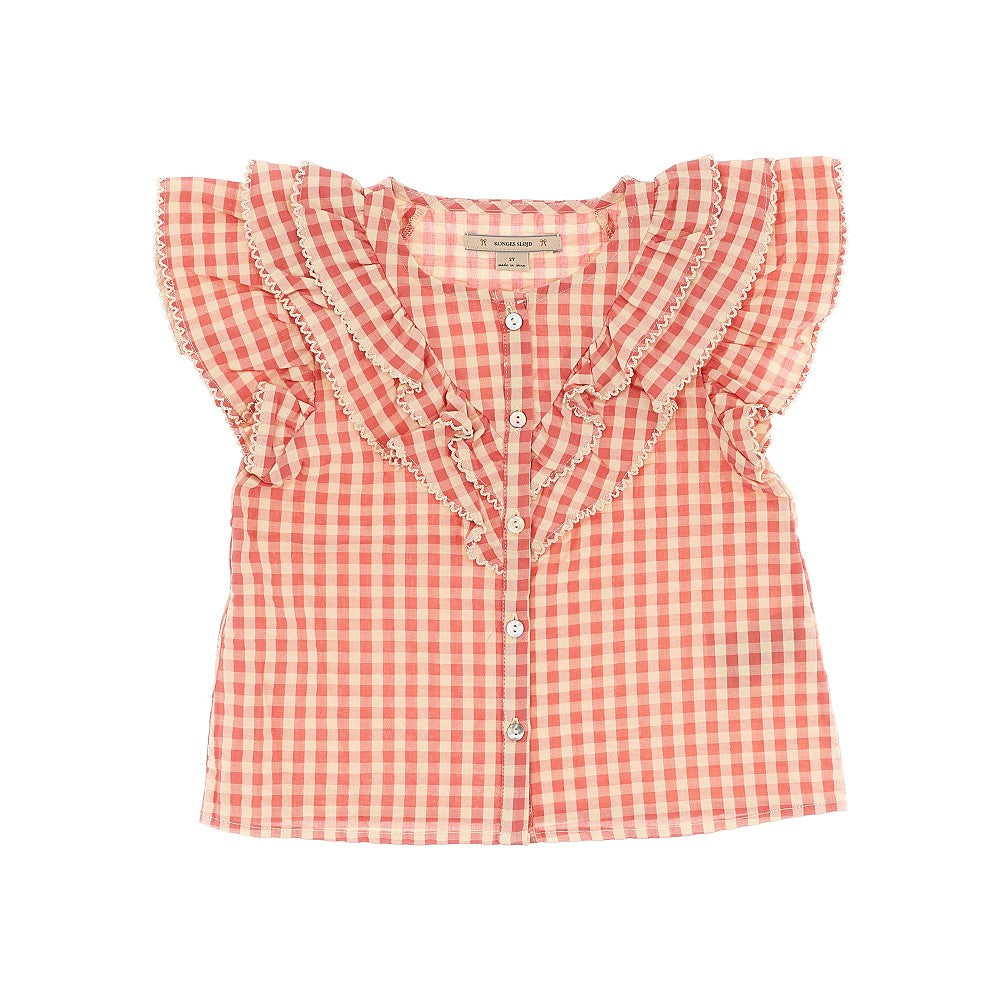 Camicia in seersucker con volant