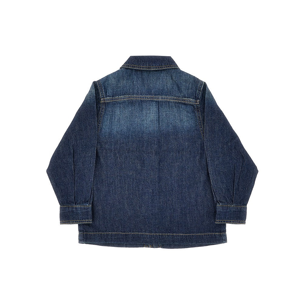 Camicia in denim con logo ricamato