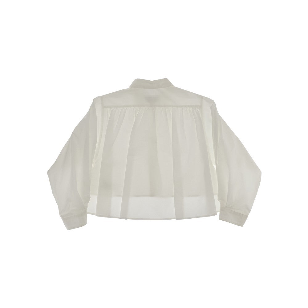 Camicia cropped in popeline di cotone