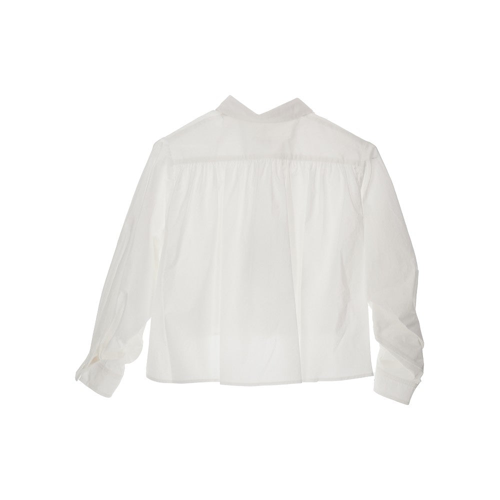 Camicia cropped in popeline di cotone