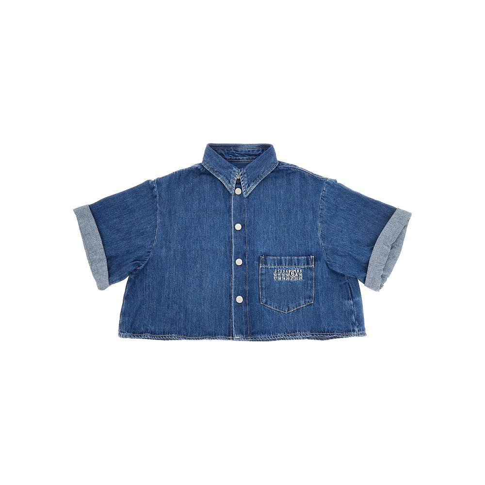 Denim cropped shirt