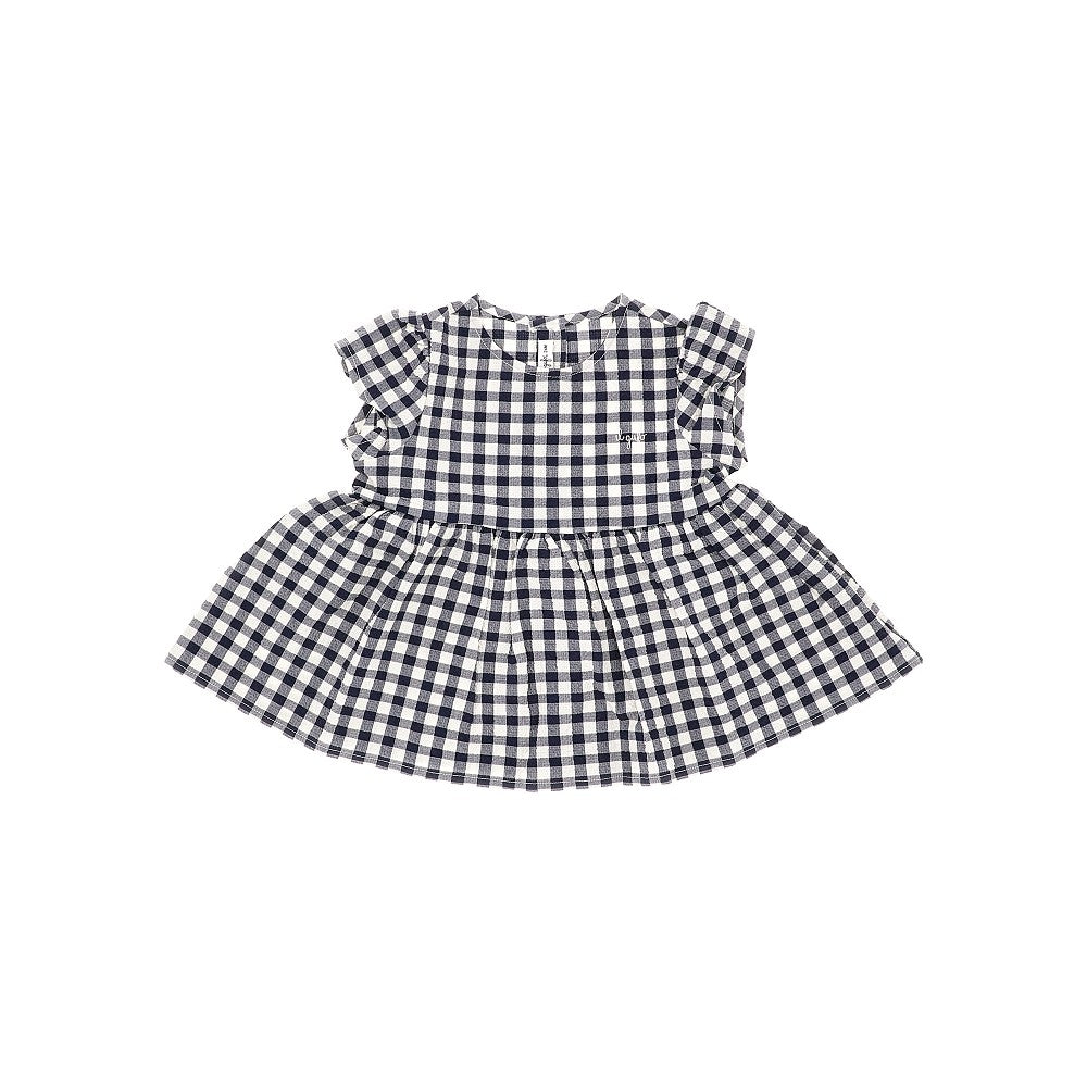 Check short-sleeved shirt
