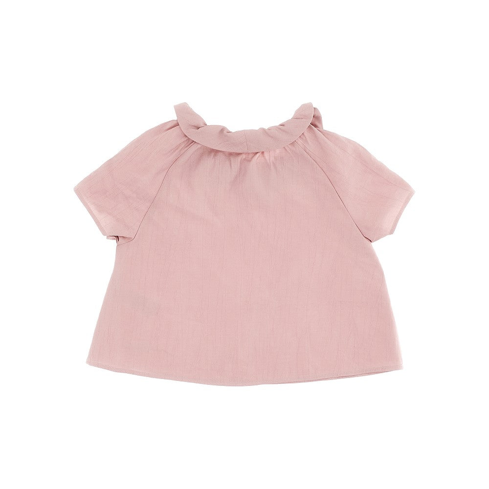 Viscose blouse with ruffled neckline