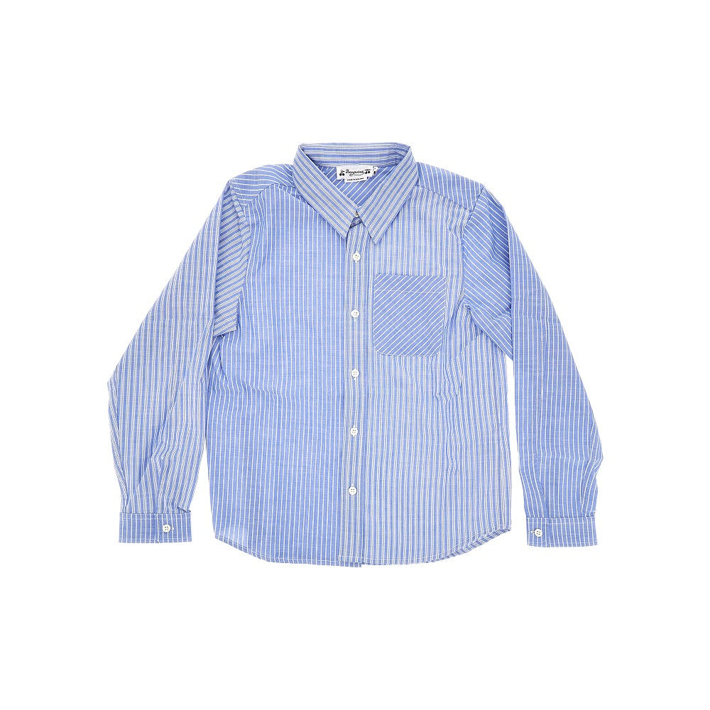 Camicia in cotone a righe patchwork