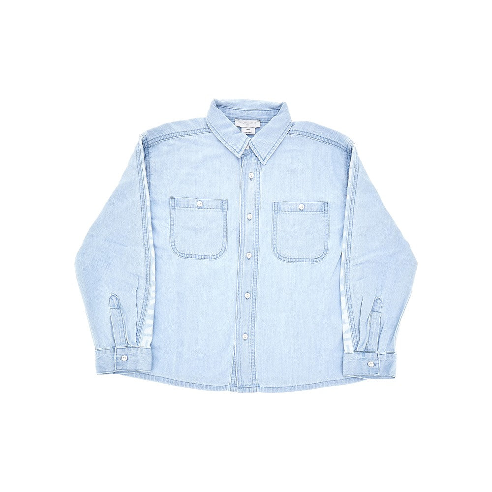Denim shirt with logo print