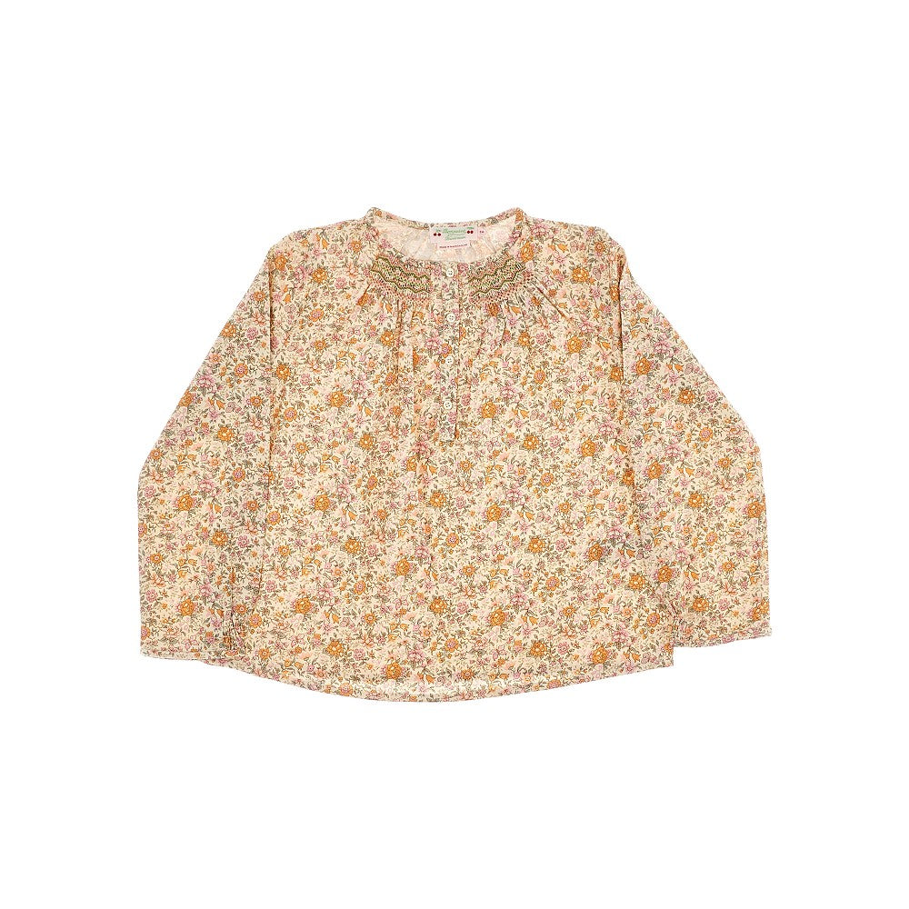 Cotton and wool floral blouse