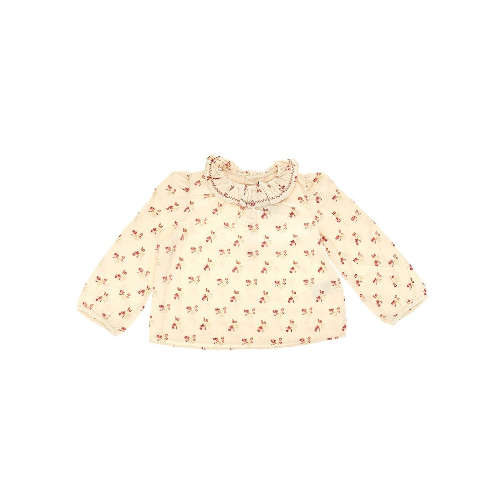 Blusa 'Timber' in velluto con stampa cherries