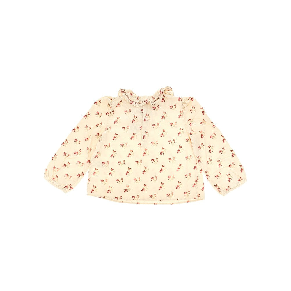 Blusa 'Timber' in velluto con stampa cherries