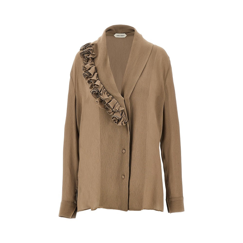 Ruffled crepe shirt