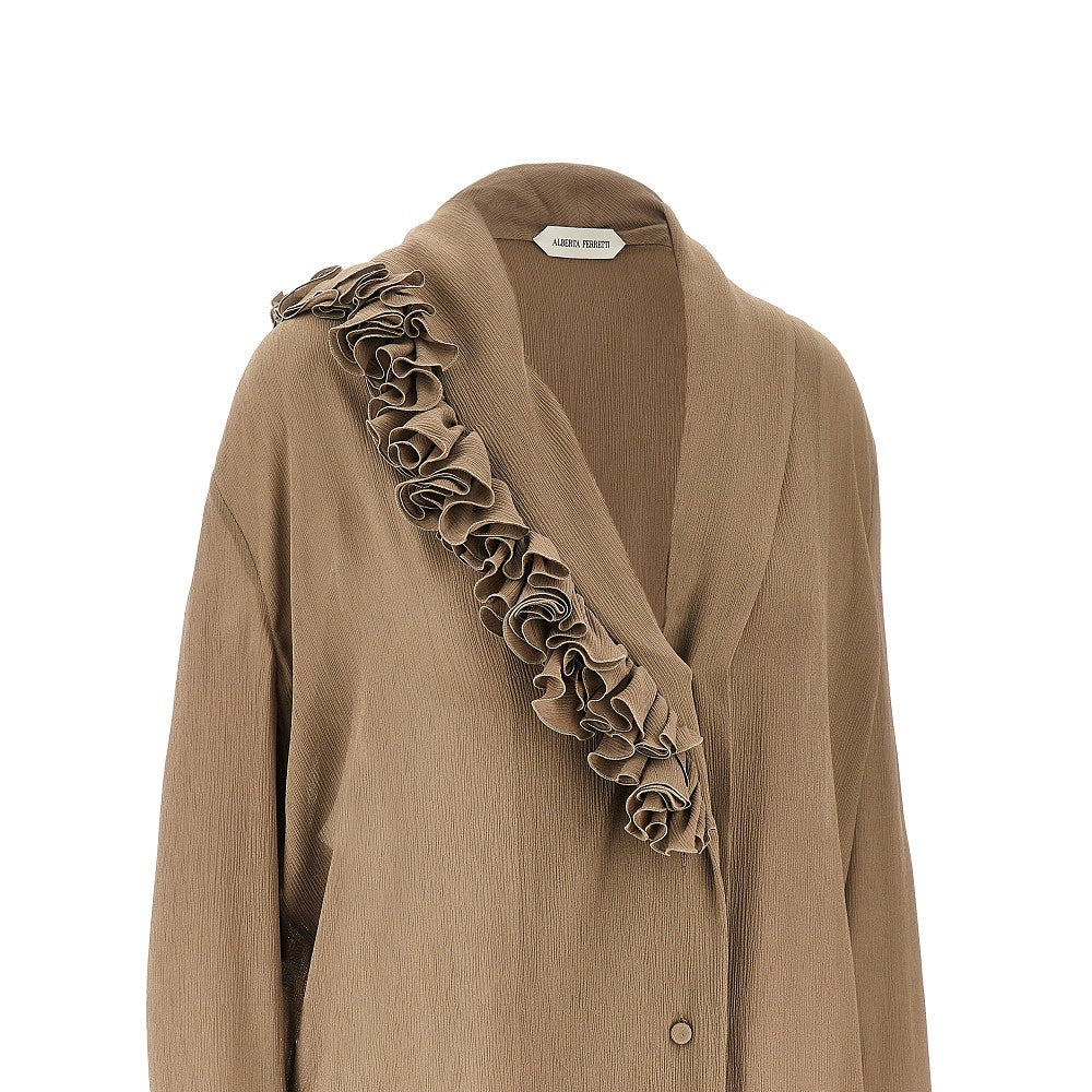 Ruffled crepe shirt