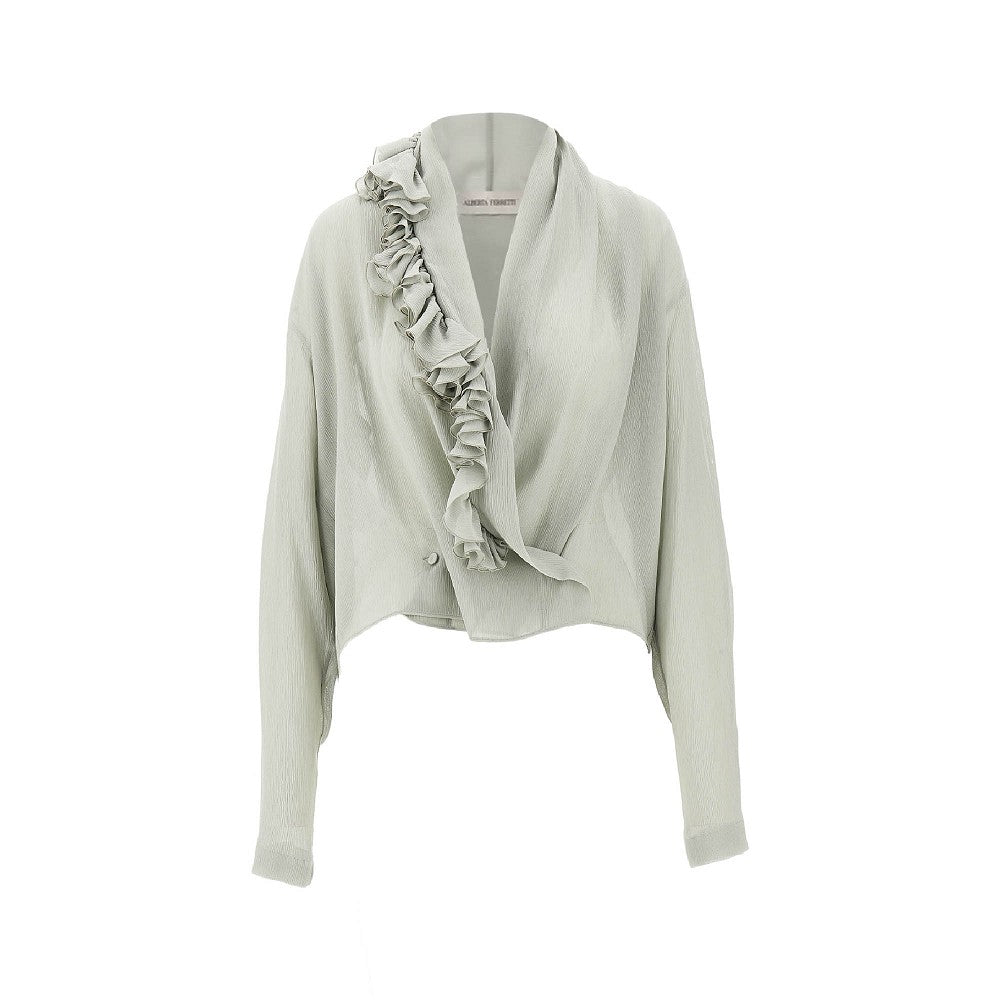 Ruffled crepe blouse