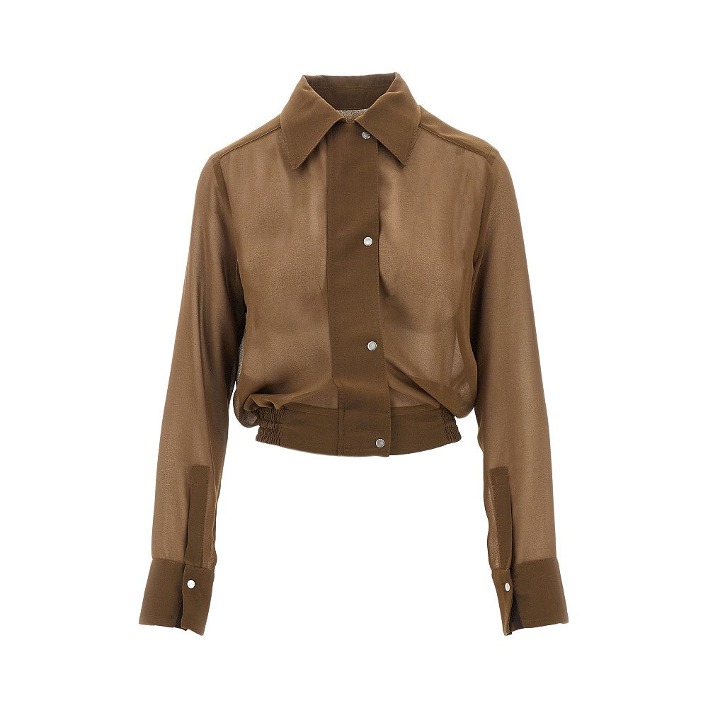 Camicia taglio bomber in georgette