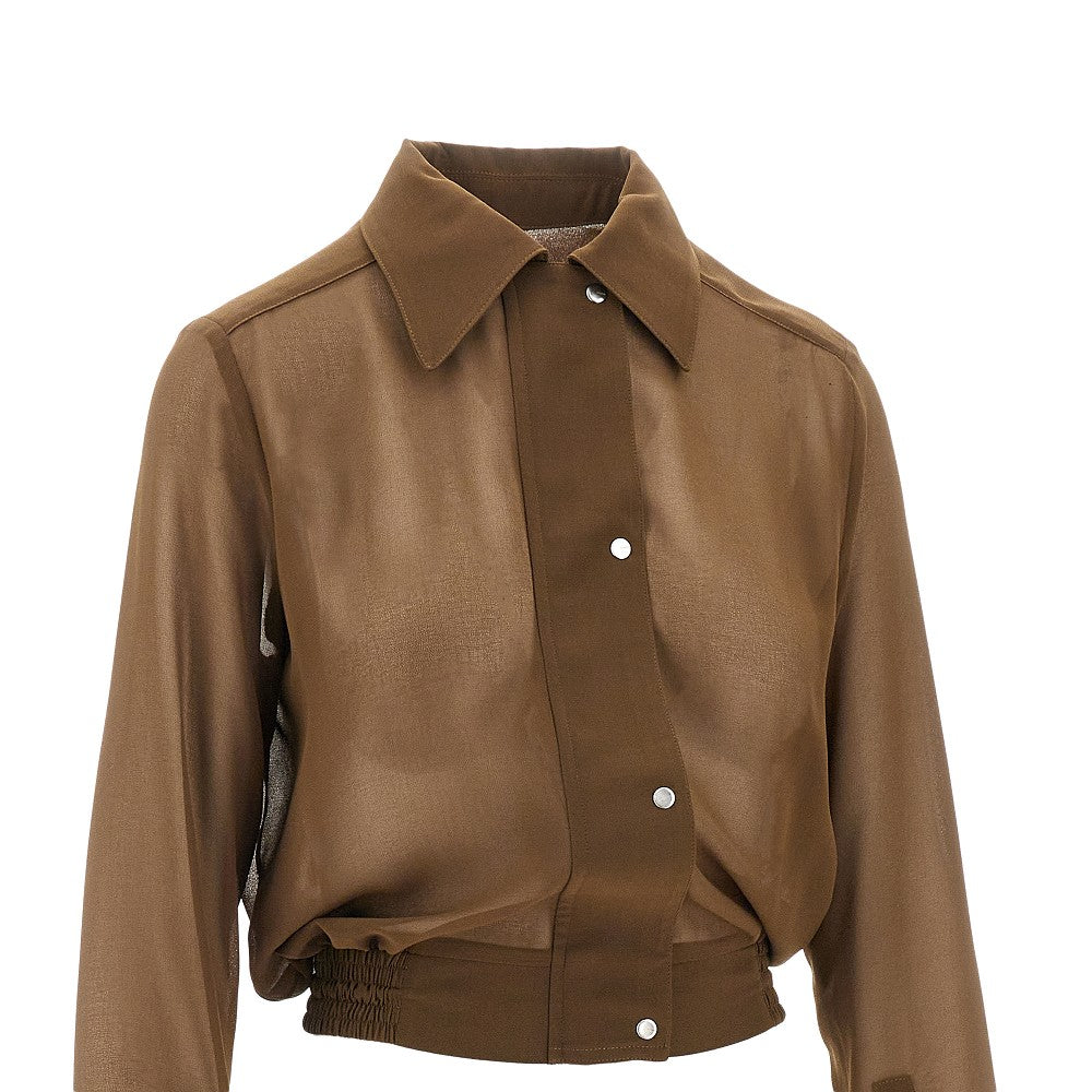 Camicia taglio bomber in georgette