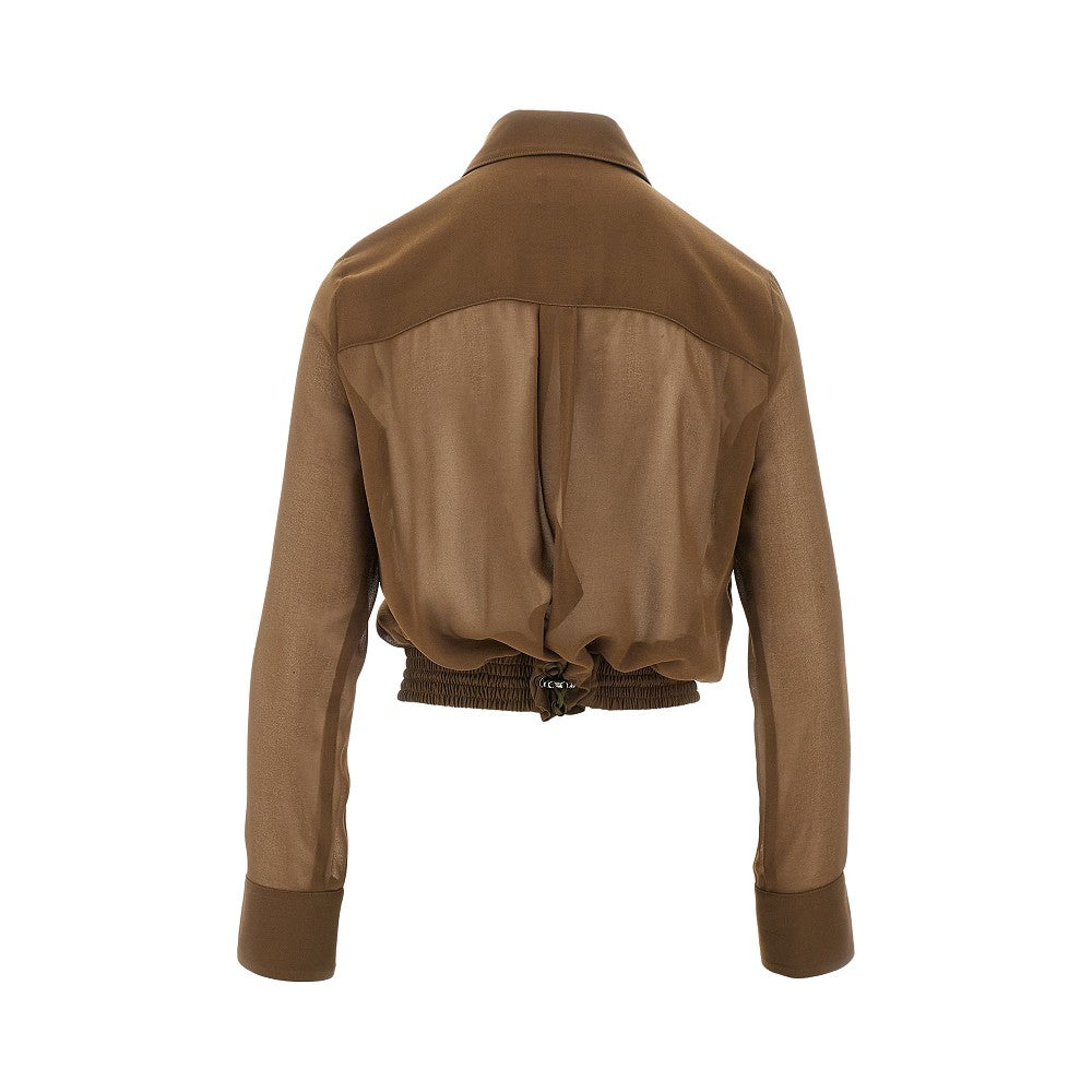 Camicia taglio bomber in georgette