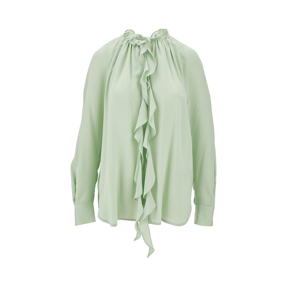 Ruffled Crepe de Chine shirt