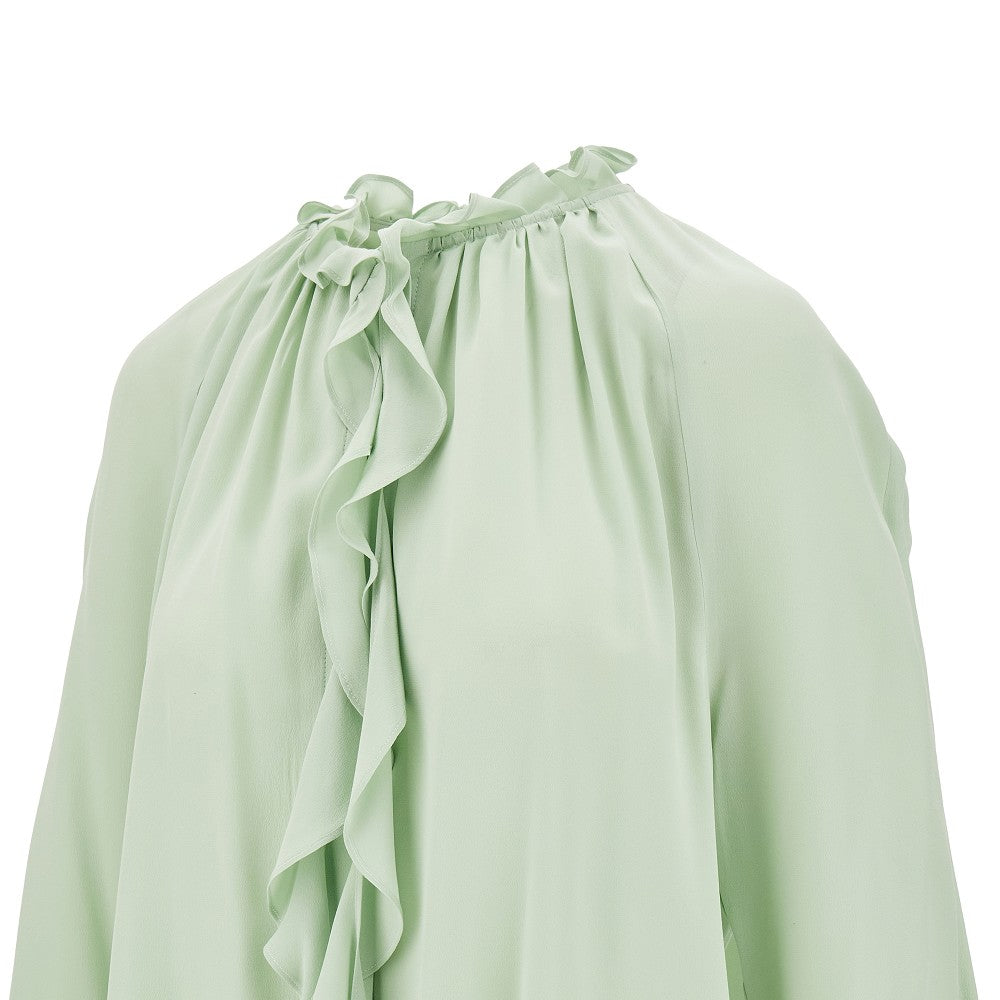 Ruffled Crepe de Chine shirt