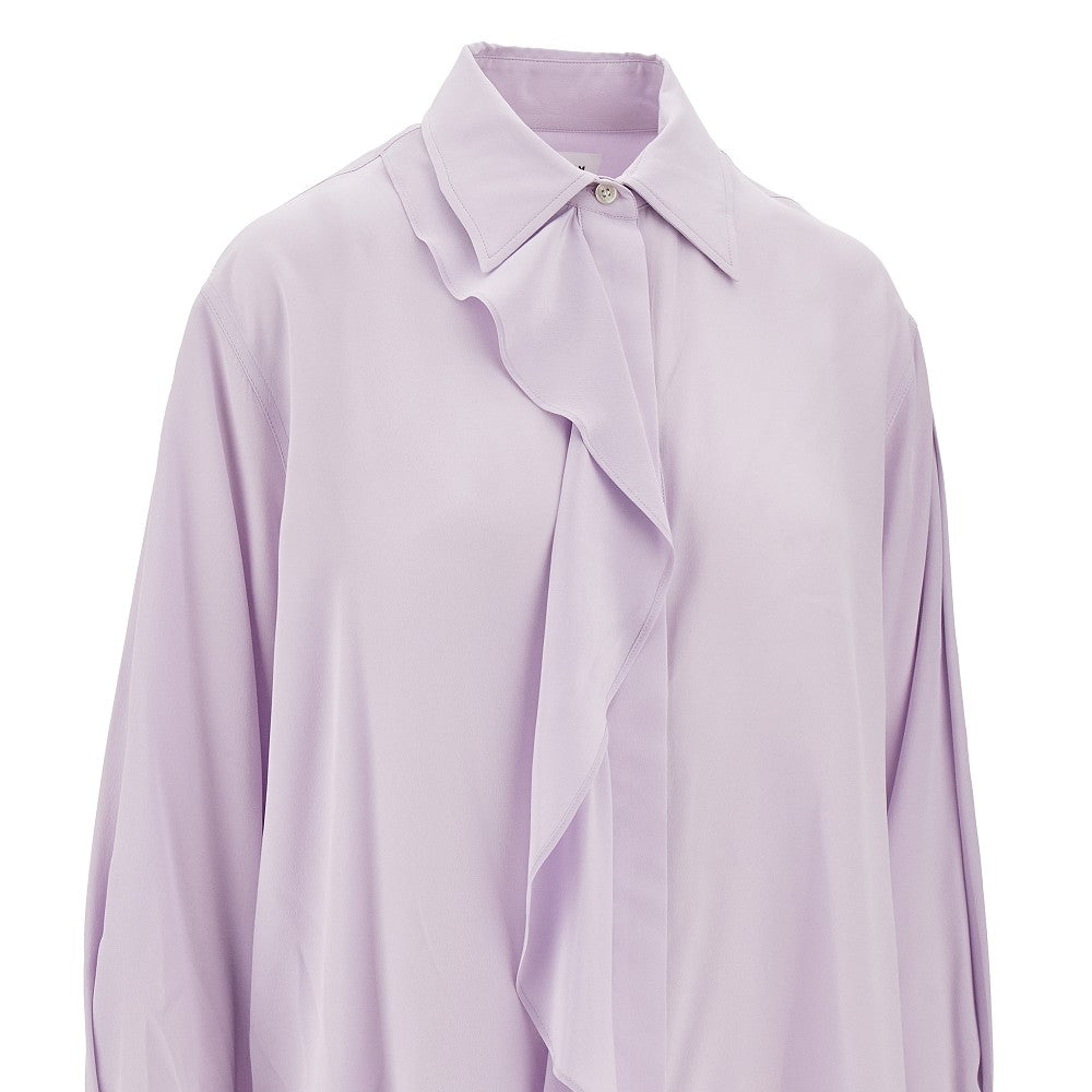 Blusa in seta con volant
