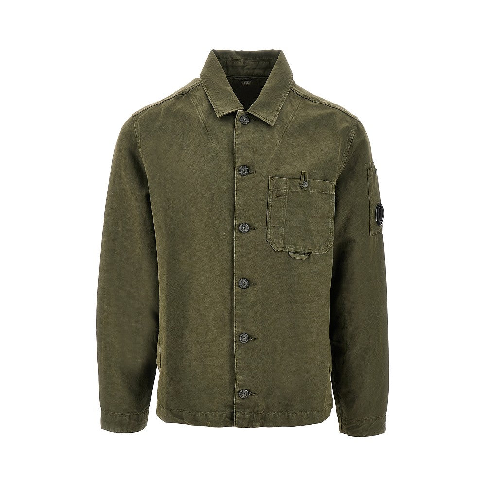 Camicia multipocket in cotone e lino