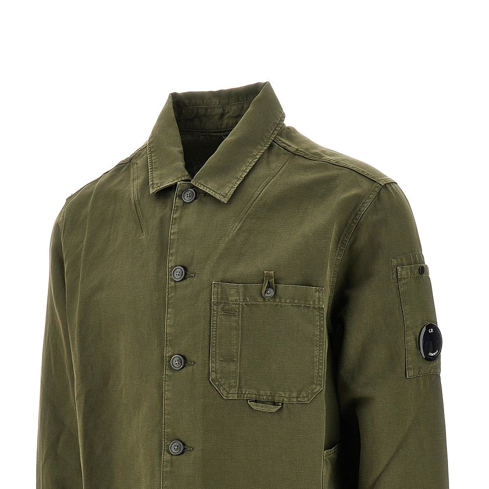 Camicia multipocket in cotone e lino
