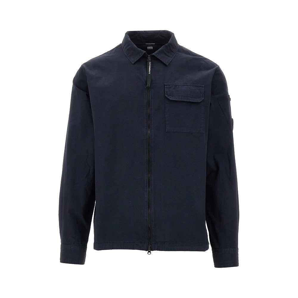 Overshirt in gabardine con zip
