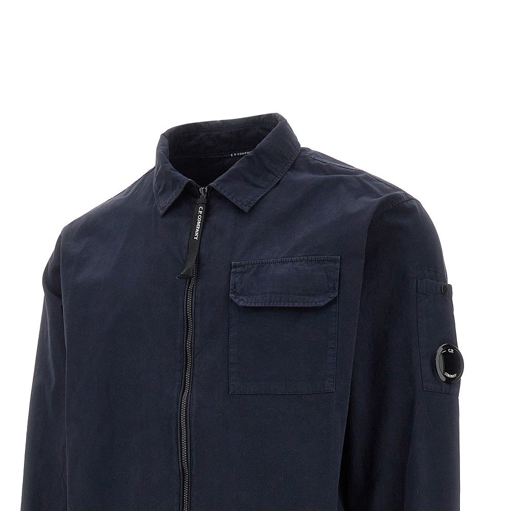 Overshirt in gabardine con zip
