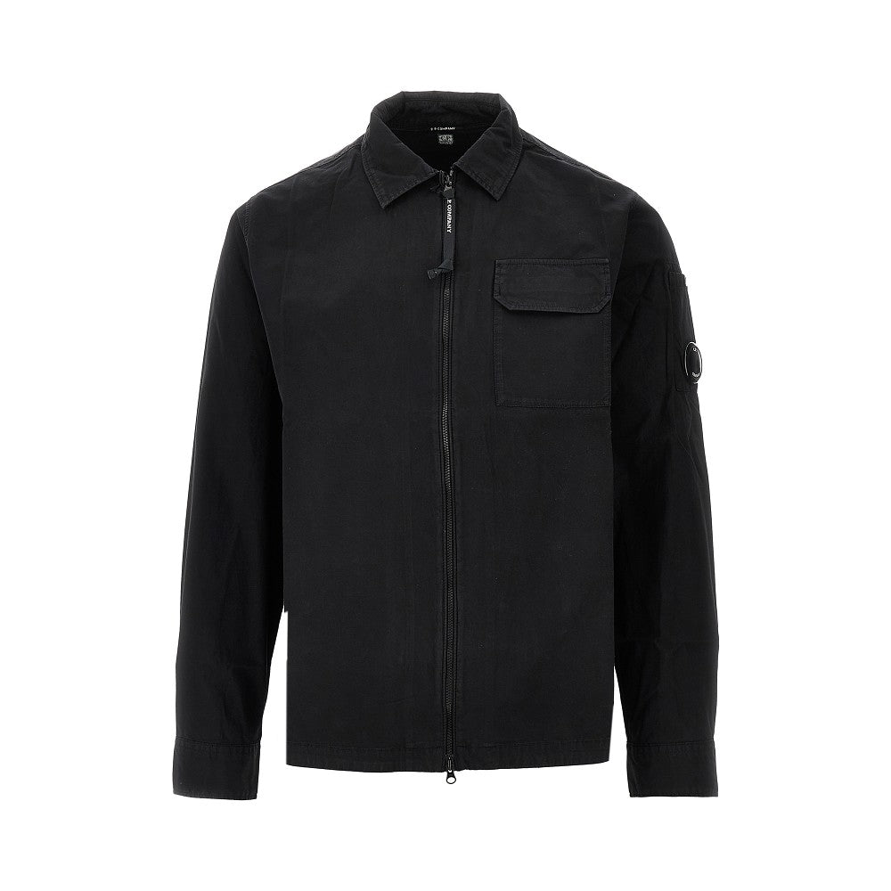 Cotton full-zip overshirt