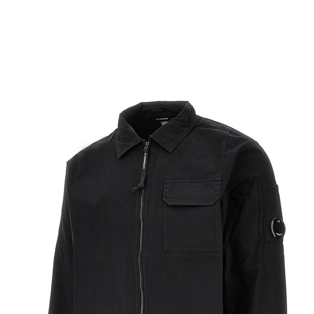 Cotton full-zip overshirt