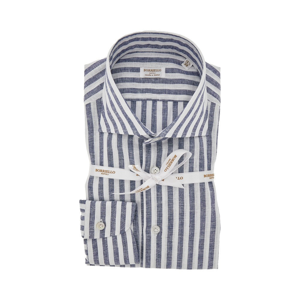Camicia in cotone e lino a righe
