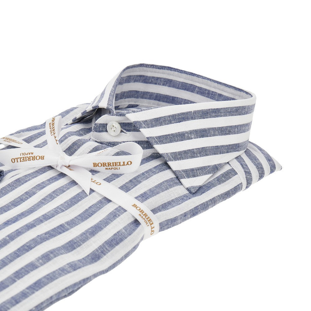 Camicia in cotone e lino a righe