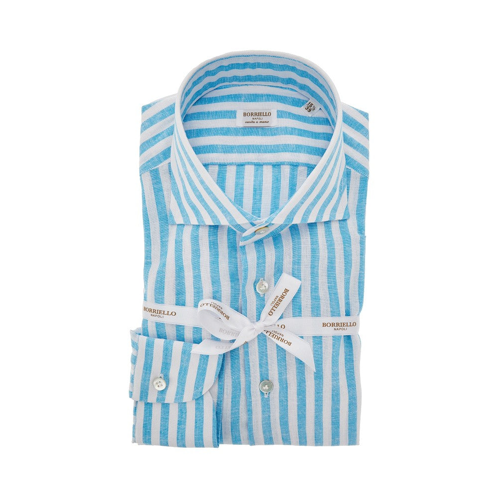 Camicia in cotone e lino a righe