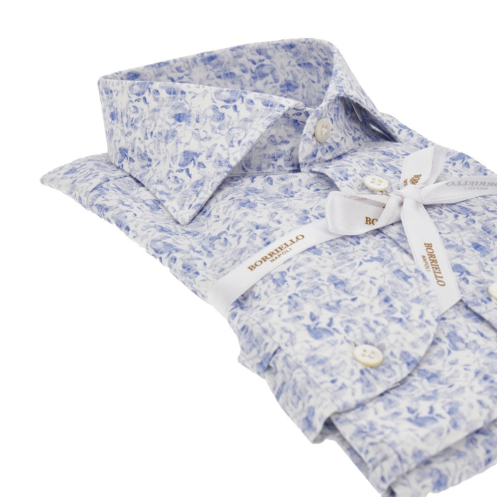 Camicia in lino stampa foliage