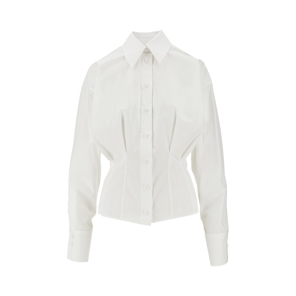 Fitted waistline poplin shirt