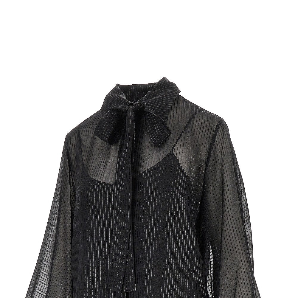 Camicia in chiffon con righe lurex