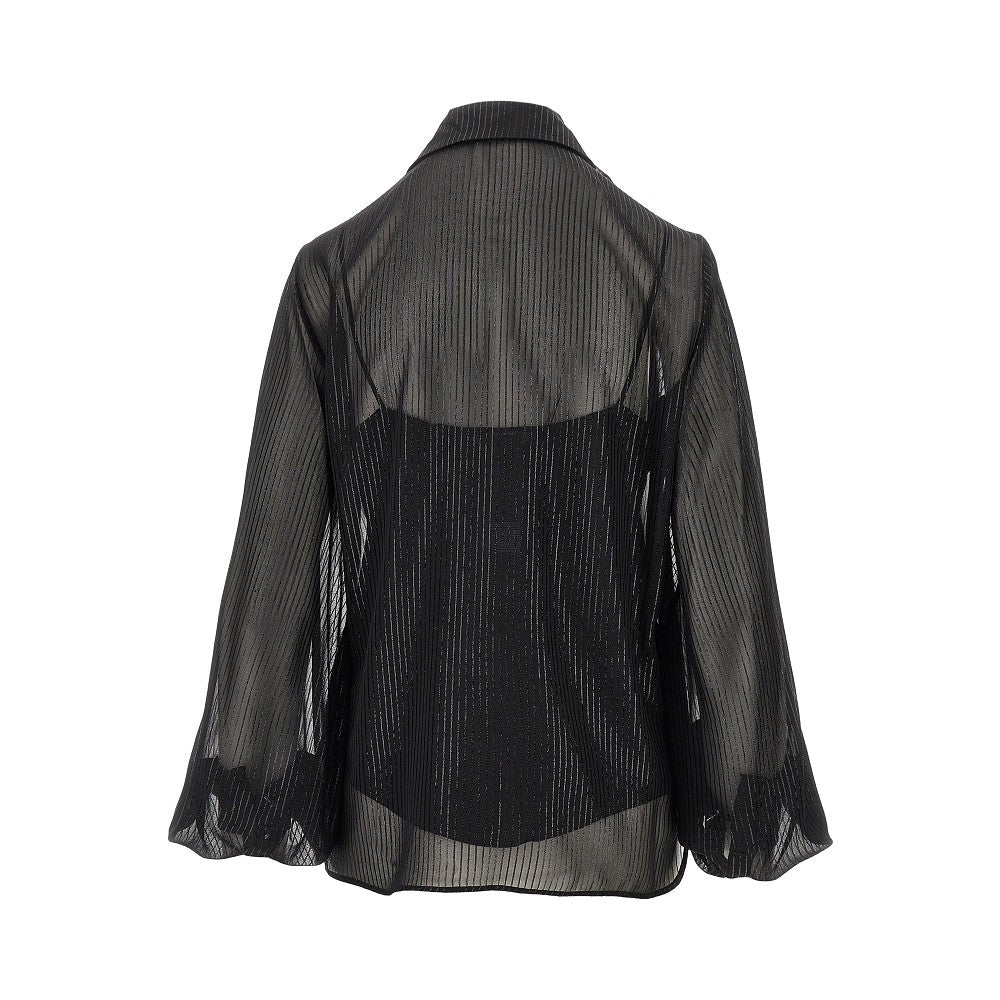 Camicia in chiffon con righe lurex