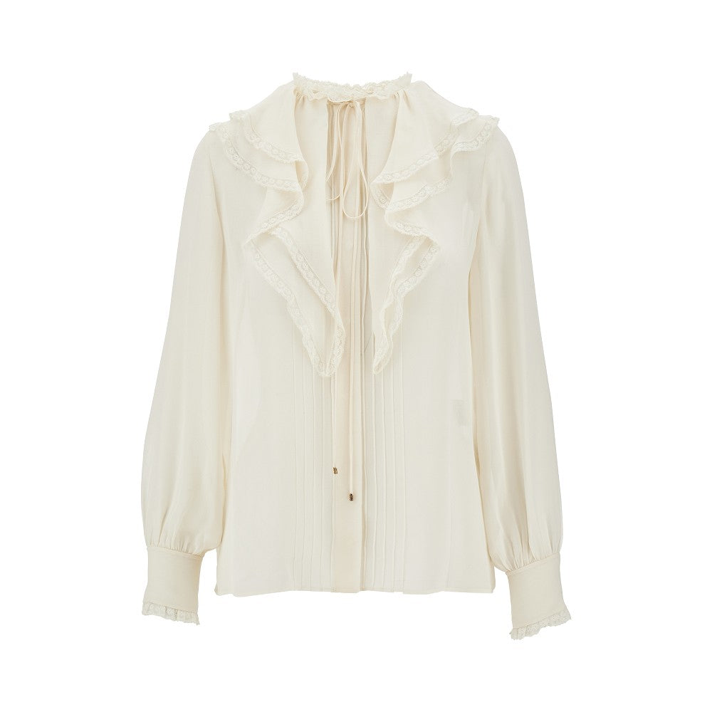 Blusa in georgette con volant