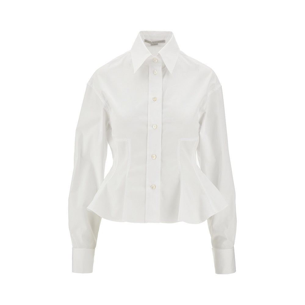 Camicia in popeline con fondo volant