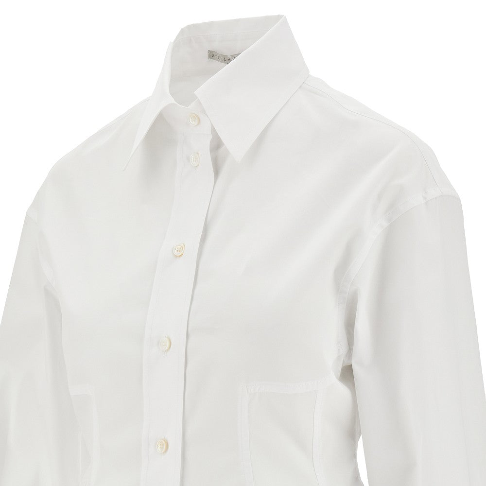 Camicia in popeline con fondo volant