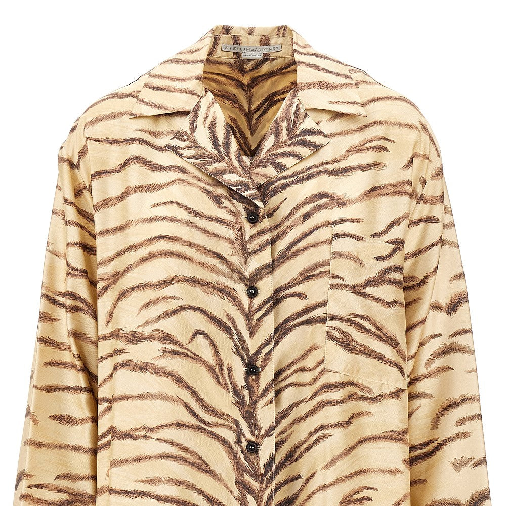 Camicia in seta organica stampa tigre