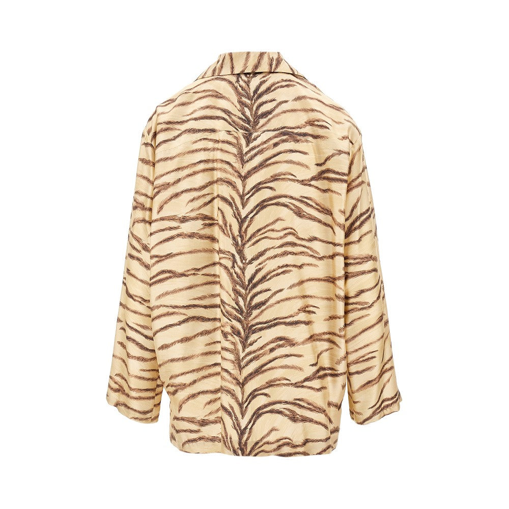 Tiger print organic silk shirt