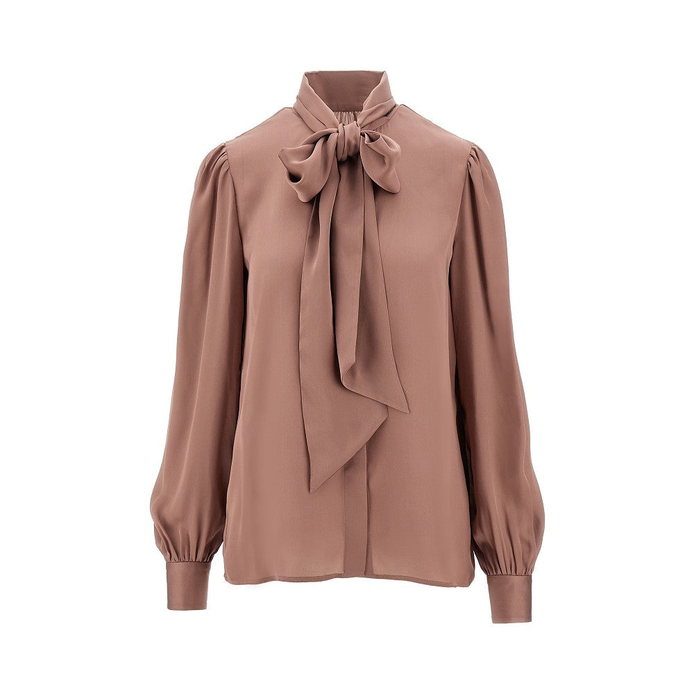 Silk blouse with lavalliére collar