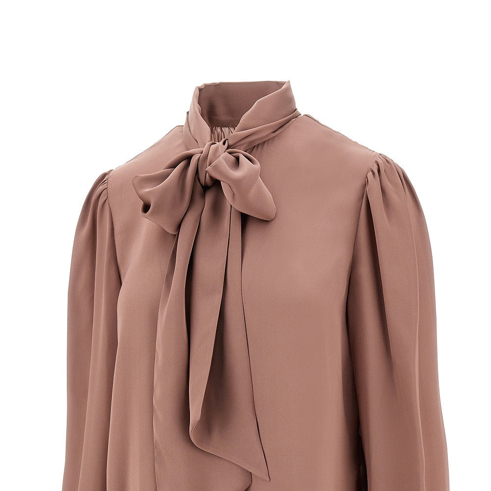 Silk blouse with lavalliére collar