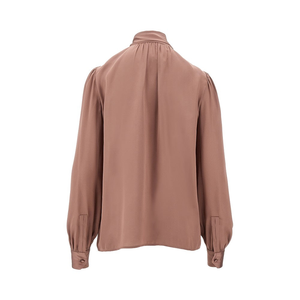 Silk blouse with lavalliére collar