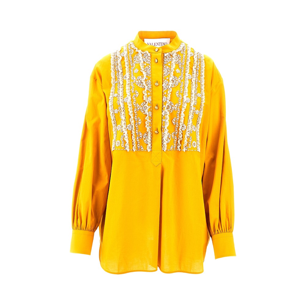 Camicia in mussola ricamata