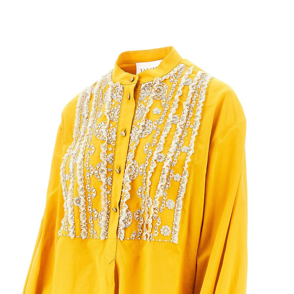 Embroidered muslin shirt