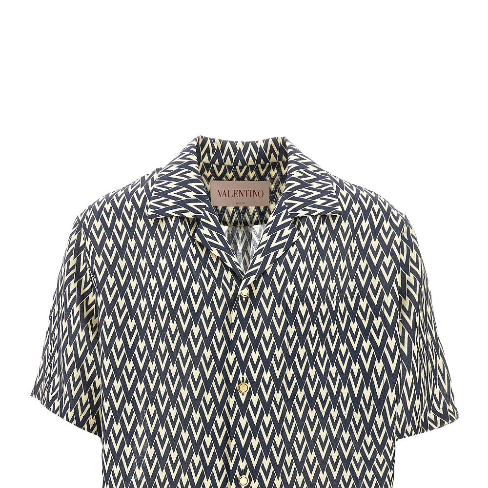'Toute la V' linen bowling shirt