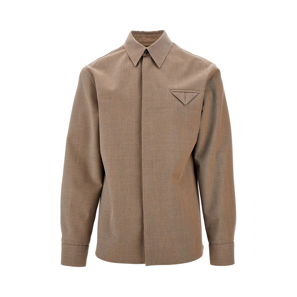 Overshirt in twill di lana