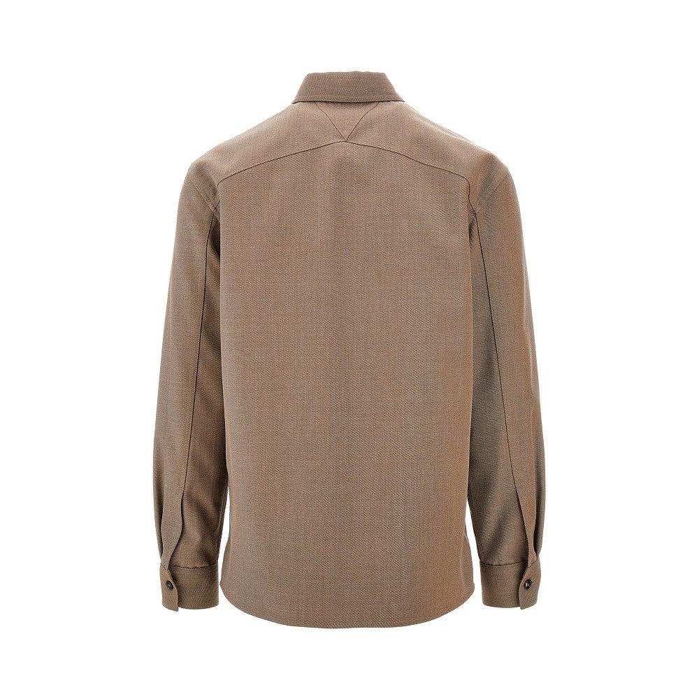 Overshirt in twill di lana