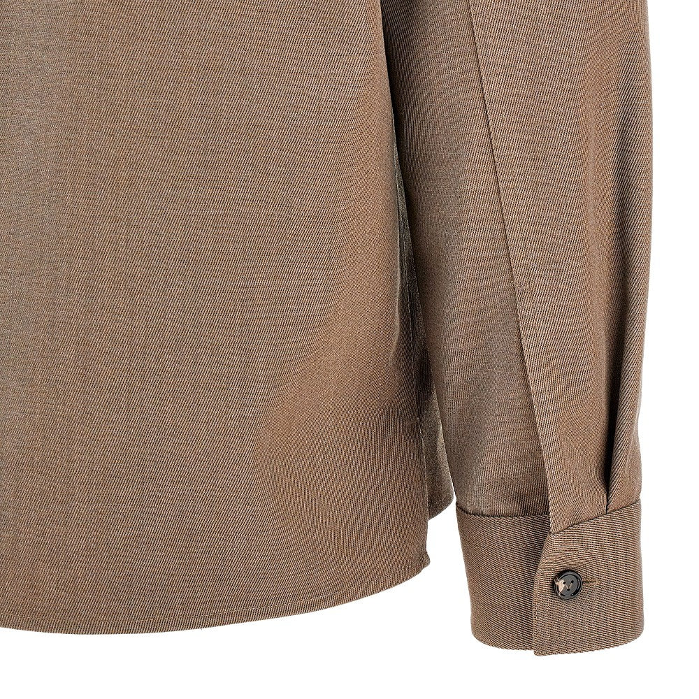 Overshirt in twill di lana